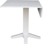 Solid Wood 36" Square Dual Drop Leaf Dining Table, White