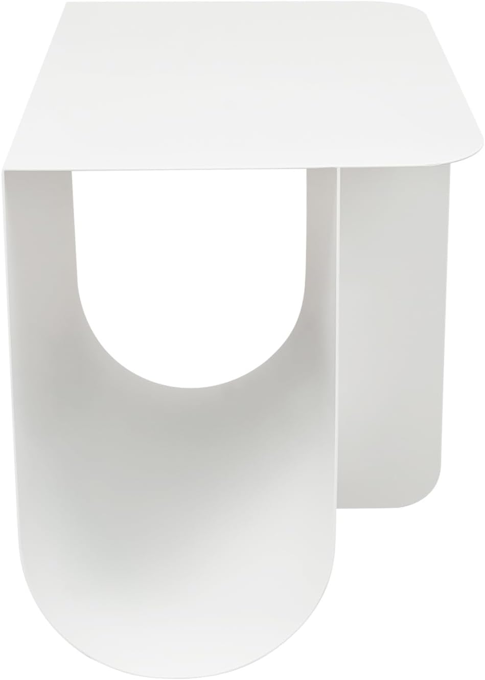 Modern Minimalist Metal Side Table with Storage, Curved Design Accent Table C...