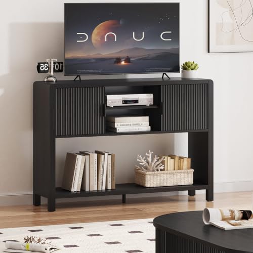 FATORRI Console Sofa Table with Storage for Entryway, 43.31" Black
