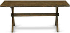 East West Furniture XT777 X-Style Mid-Century Modern Dining Table - a Rectangle Kitchen Table Top with Stylish Legs, 40x72 Inch, Multi-Color