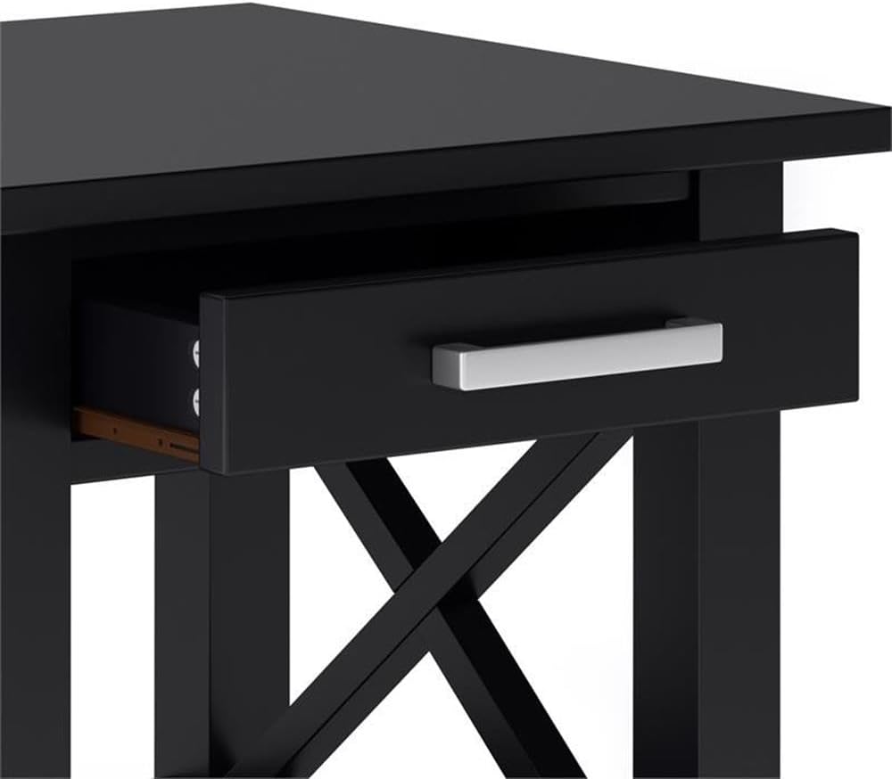 Pemberly Row Solid Wood End Table with Storage, Black Finish, 20.5" W x ...