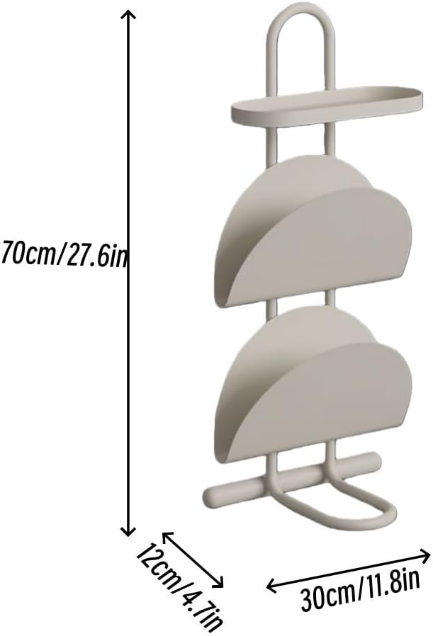 Creative Side Table, Metal Magazine Display Rack, Small Table with Storage, 3...