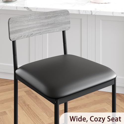 IDEALHOUSE Dining Table and Chairs, Bar Table Set with 2 Upholstered Bar Stoo...