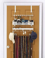 Men’s Over the Door/Wall Hanging Closet Tie and Belt Organizer Rack # 9300 in White 43 Hooks for Men’s Organization Patented