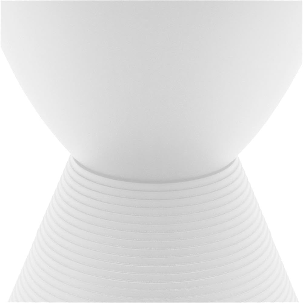 Pemberly Row Contemporary Round Plastic End Table, White Finish, 11.75 in x 1...