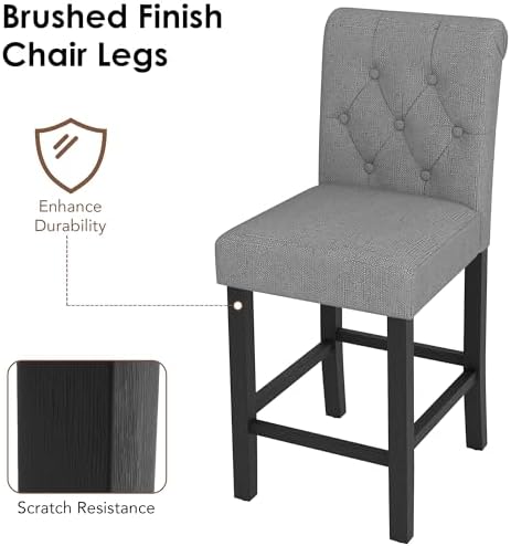 LSSBOUGHT 24 Inches Upholstered Counter Height Bar Stools Kitchen Island Chai...