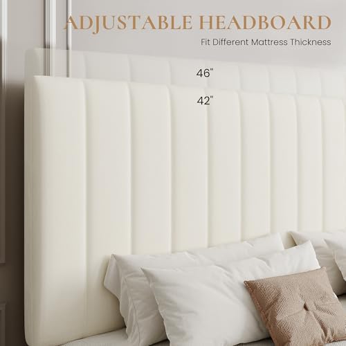 SHA CERLIN King Size Platform Bed Frame with 4 Storage Drawers
