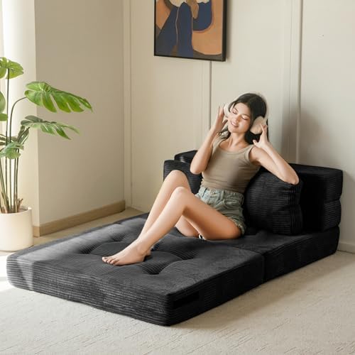 MAXYOYO Convertible Sofa Bed, Fold Out Sofa Couch with Pillow for Adults | Lo...