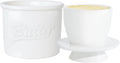 Butter Crock for Counter with Water, French Butter Keeper for Spreadable Butter Ceramic Butter Dish with Lid for Countertop, Butter Container Holder, Home Kitchen Decor (White, M)