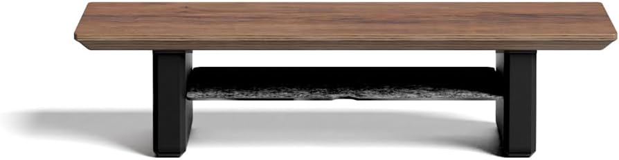 Raico Desk Cockpit Shelf Monitor Stand System Dual Screen Setup Wood Large Desk Accessory Organizer Unit (Walnut, Small | 18.8 Inches)