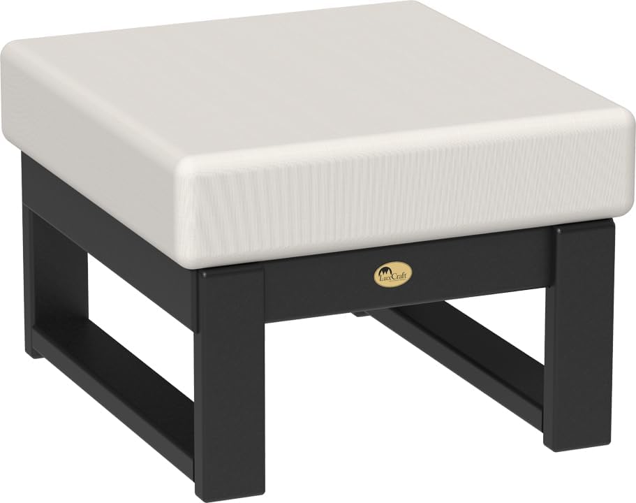 LuxCraft Poly Lanai Deep Seat Cushioned Outdoor Ottoman Table Padded Footrest...