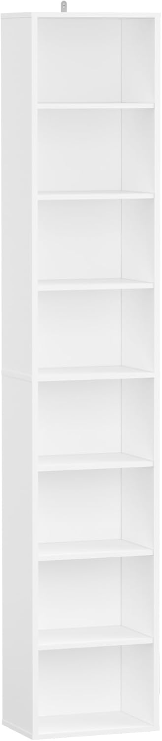 Panana 8 Tier Storage Shelf Bookcase, Slim Organizer Shelves Cabinet Tall Nar...