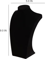 3Pcs Necklace Bust Stand for Selling, Black Velvet Necklace Display Holder, Jewelry Necklace Organizer Rack for Shop Store Exhibition Show (9" Height)