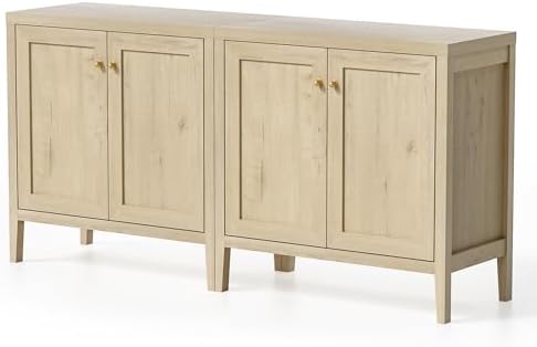 EYYTHUNG Buffet Cabinets Set of 2 with Storage, Farmhouse Sideboard Cabinet w...
