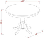 East West Furniture EDBU3-MAH-LC 3 Piece Counter Height Dining Table Set Contains a Round Wooden Table with Pedestal and 2 Faux Leather Upholstered Chairs, 30x30 Inch, Mahogany
