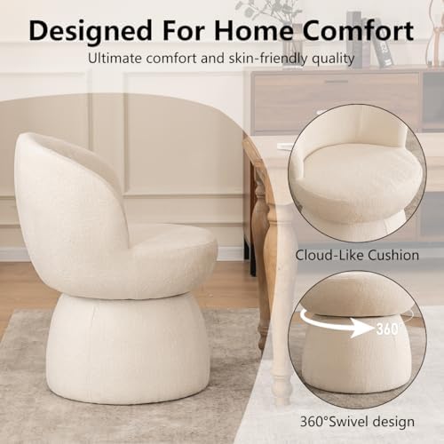 Kidol & Shellder Swivel Accent Chair Set of 4 Modern Comfy Swivel Barrel ...