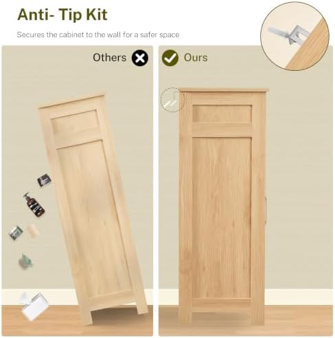 TEENFON Coffee Bar Cabinet with 3 Drawers, Farmhouse Buffet Cabinet