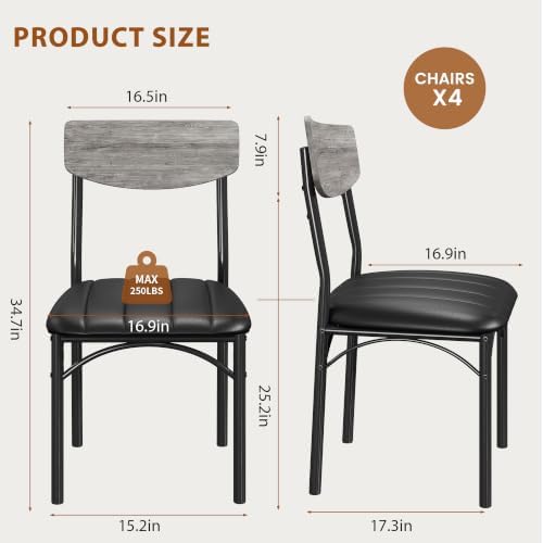 Jocoevol Dining Chairs Set of 4 - Upholstered Dining Room Chairs with PU Leat...