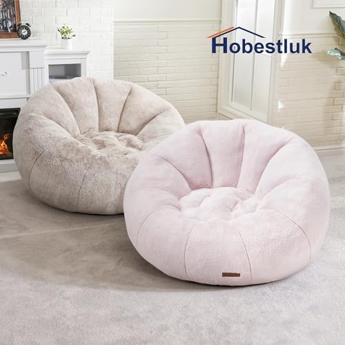 Hobestluk Large Bean Bag Chair for Adults to Relax, Donut-Shaped (Brown) | Sp...