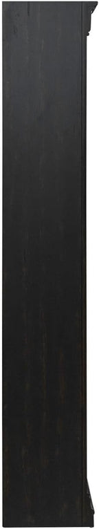 Liberty Furniture Meritage 2 Piece Bunching Bookcase Set for Home Office Touch LED Light- Aged Charcoal w/Rub Thru & Caramel