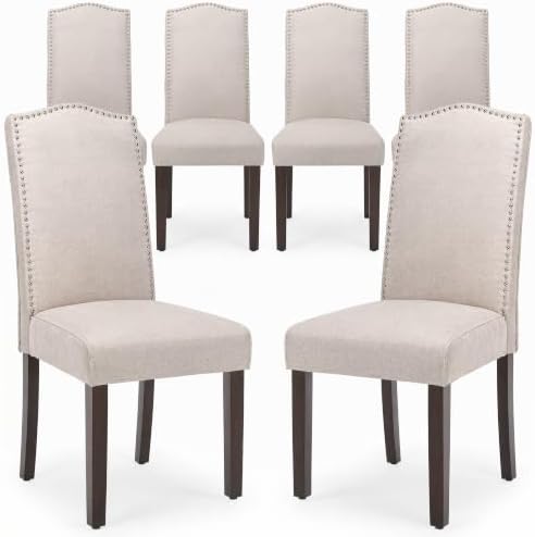 Upholstered Dining Chair Modern Parsons Stylish Kitchen Diner Set of 6