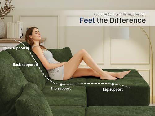 Cloud Modular Sectional Sofa, Comfy Couch for Living Room, Modern L-Shaped Co...