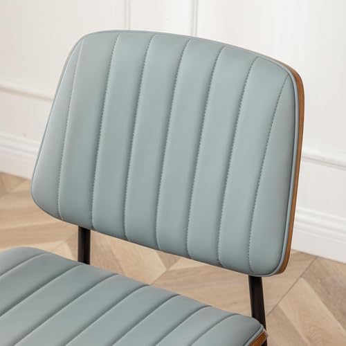 LUNLING Dining Chairs Set of 2,Mid Century Modern Retro Faux Leather Chair wi...