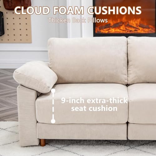 Oversized L Shaped Sectional Couch for Living Room, Extra Large Deep Seat Mod...