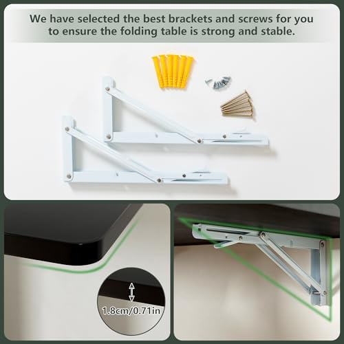 Clikuutory Wall Mounted High Gloss Folding Table 39.4" L x 19.7" W,...