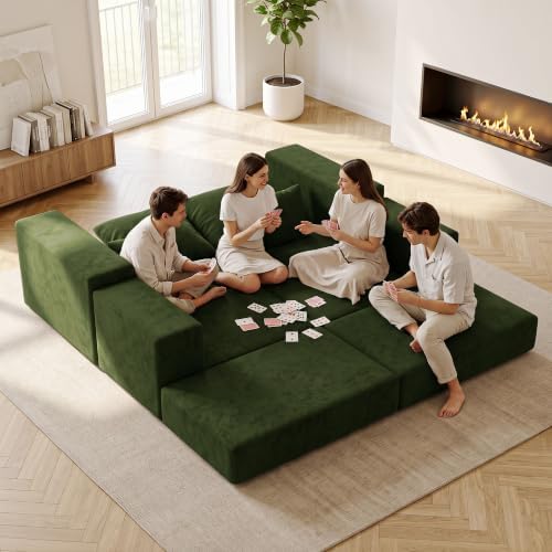 Cloud Modular Sectional Sofa, Comfy Couch for Living Room, Modern L-Shaped Co...