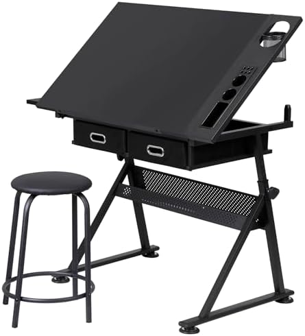 Nova Microdermabrasion Height Adjustable Drafting Table - Art/Craft Desk with...