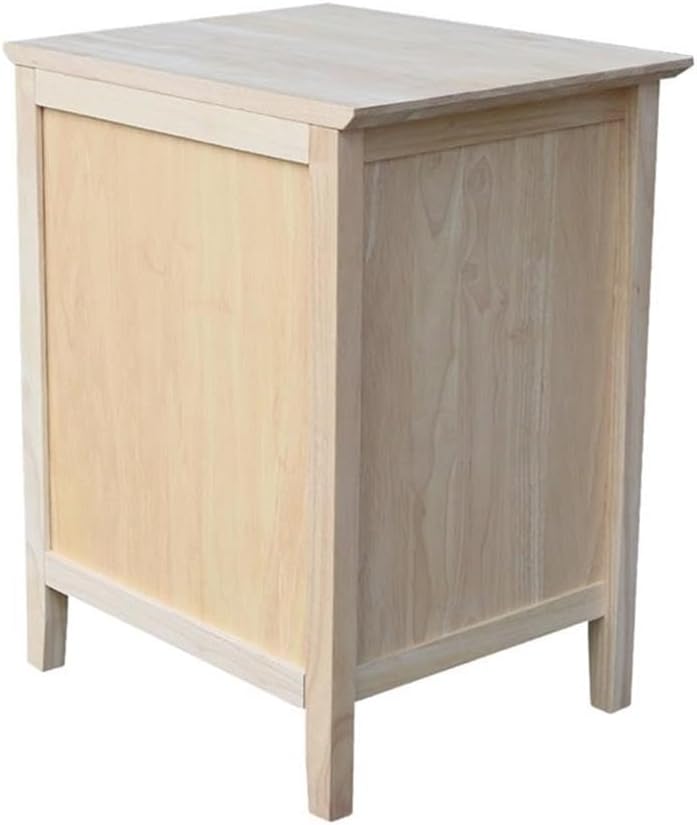25"H Solid Wood Bedroom Nightstand with 3 Drawers, Parawood Construction...