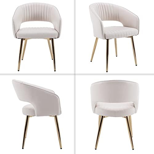 Modern Dining Chairs Set of 8, Upholstered PU Leather Gold Dining Room Chairs...
