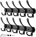 GlazieVault Coat Rack Wall Mount - Stainless Steel Coat Rack (2 Pack) - Heavy Duty Coat Hooks Wall Mounted - Hanger for Hat Towel Robes Jacket Clothes for Bathroom Entryway