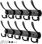 GlazieVault Coat Rack Wall Mount - Stainless Steel Coat Rack (2 Pack) - Heavy Duty Coat Hooks Wall Mounted - Hanger for Hat Towel Robes Jacket Clothes for Bathroom Entryway