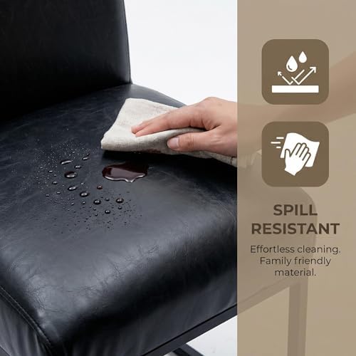 HNY Modern Dining Chairs Set of 6, Upholstered Leather Dining Room Chairs wit...