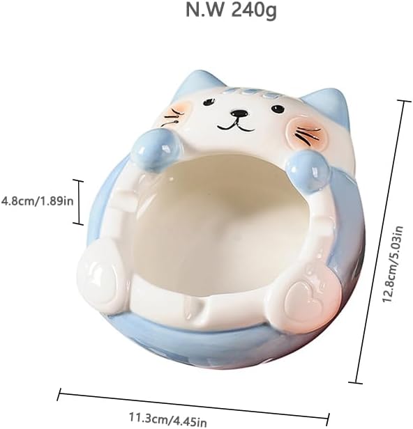 ELEGANTZ Ceramic Cat Trinket Dish – Cute Cat-Themed Decorative Bowl for Jewelry, Keys & Coins – Multipurpose Ceramic Holder for Home, Office, or Bedroom – Kawaii Gift for Cat Lovers