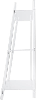 3-Tier Acrylic Ladder Bookshelf, Floor-Standing Clear Display Shelf for Books Decorations Multipurpose Storage Rack for Living Room Study Room Office