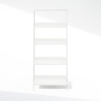Furinno Ladder Display Shelf, 5-Tier Ladder Shelf, Standing Bookshelf, Display Storage Shelves, 13 x 23.6 x 53.5, for Living Room, Home Office, White
