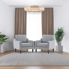 VINGLI Modern Accent Chairs Set of 2, Grey Living Room Chairs Comfy Armchair for Bedroom, Upholstered Sofa Chair Reading Chair for Small Spaces, Apartment, Waiting Room