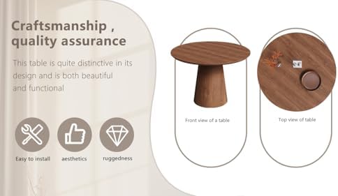 43" Round Dining Table for 4,Modern Natural Wood Dining Table with Cone ...