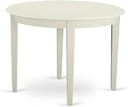 East West Furniture BOVA3-LWH-W 3 Piece Modern Dining Table Set Contains a Round Kitchen Table and 2 Kitchen Dining Chairs, 42x42 Inch, Linen White