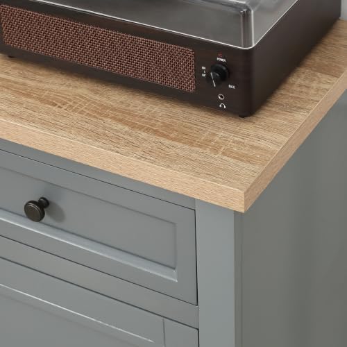 HOMCOM Sideboard Buffet Cabinet, Coffee Bar Cabinet with 2 Drawers, Gray