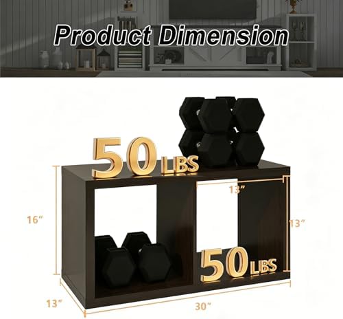 CTESNE【2026 Wooden Thick Frame】 2 Cube Storage Organizer Shelf with Anti-Tipping Kits + Reversible Open Back Bookcase, Horizontal and Vertical Dual-use (Chocolate Color 13in)
