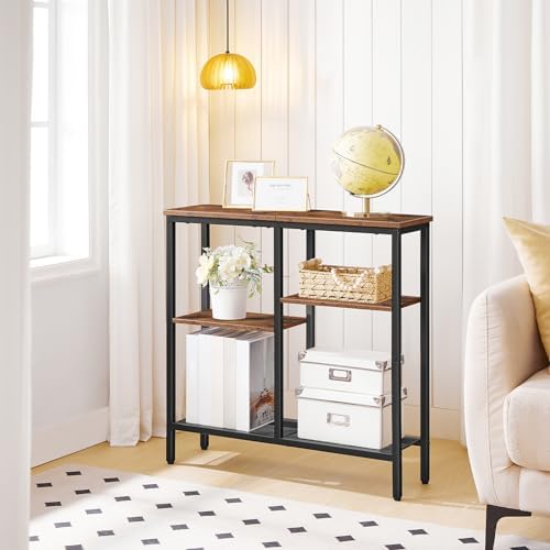 HOOBRO Narrow Console Table, Sofa Table, 4-Tier Industrial Entryway Table wit...