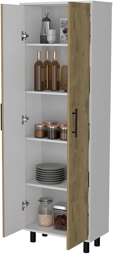 23.62" D*11.81" W*71.1" H Freestanding Kitchen Pantry with 4 S...