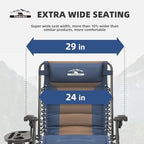 Zero Gravity Chair Oversized Recliner Padded Reclining Patio Chairs Folding XL Anti Gravity Lounge Chair with Adjustable Pillow and Cup Holder for Outdoor Camping Patio Lawn