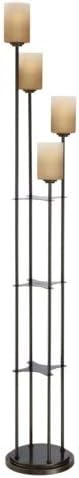 Lite Source Bess 71" High Dark Bronze 4-Light Torchiere Floor Lamp