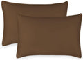 Queen Pillowcases by Pure Bamboo, Genuine 100% Organic Viscose Derived from Bamboo, Luxuriously Soft & Cooling, Double Stitching, Envelope Closure (2 Queen Pillowcases, Coconut Husk)