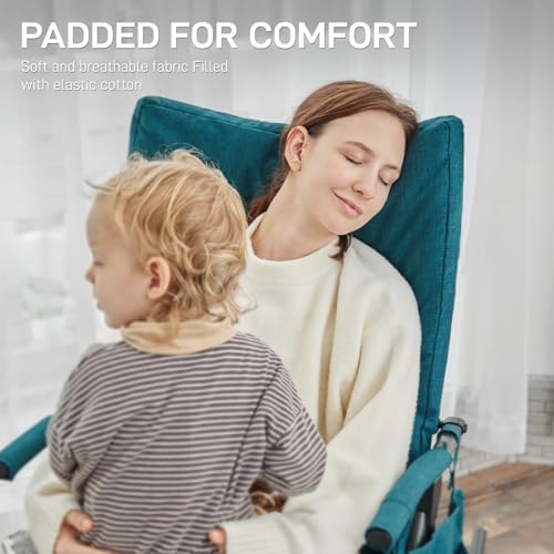 EVER ADVANCED Oversized Folding Rocking Camping Chair, Padded Portable Rocker...